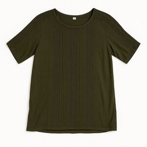 Old Navy Tunic Top‎ Womens S Olive Green Short Sleeve Crochet Boho Casual Shirt